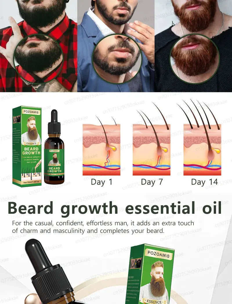 The most effective beard growth essence in 2025, grow a thick beard in 7 days. Chest hair, leg hair, beard and hair growth