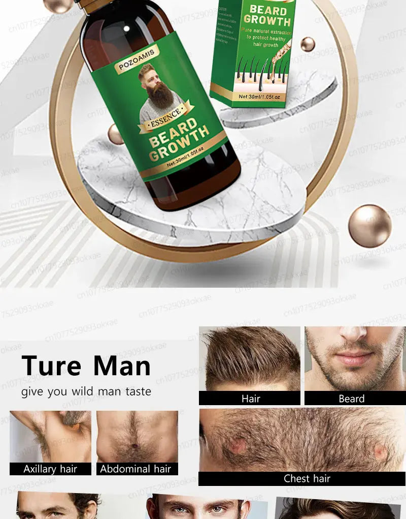 The most effective beard growth essence in 2025, grow a thick beard in 7 days. Chest hair, leg hair, beard and hair growth